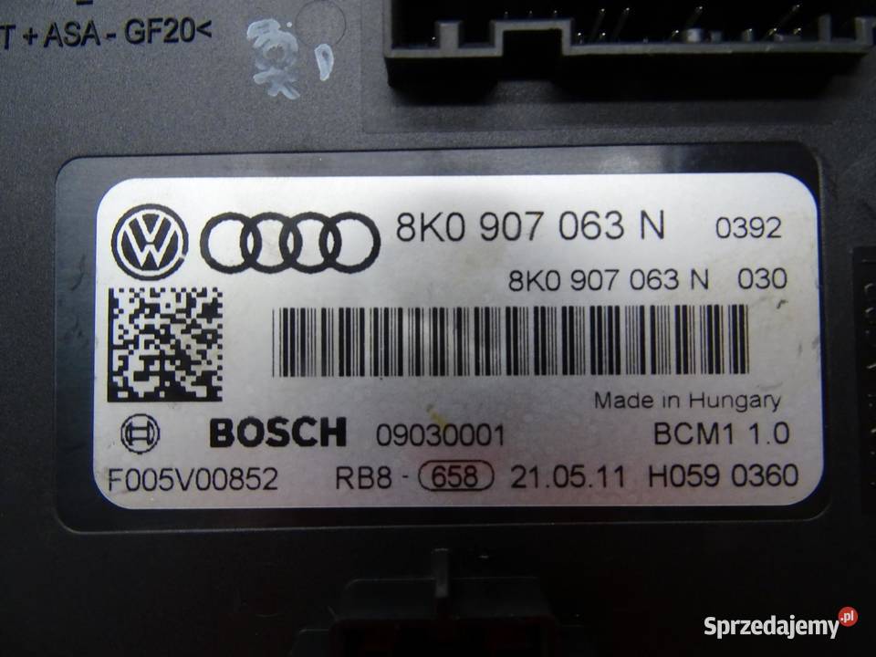 MODUŁ STEROWNIK KOMFORTU BCM 8K0907063N AUDI A4