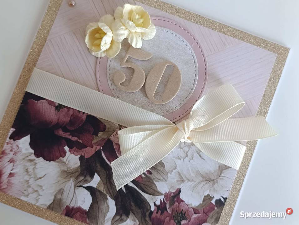 Kartka ręcznie robiona na urodziny kwiaty Łódź
