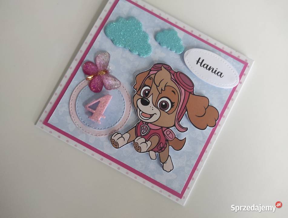 Kartka urodzinowa ręcznie robiona Psi Patrol Łódź