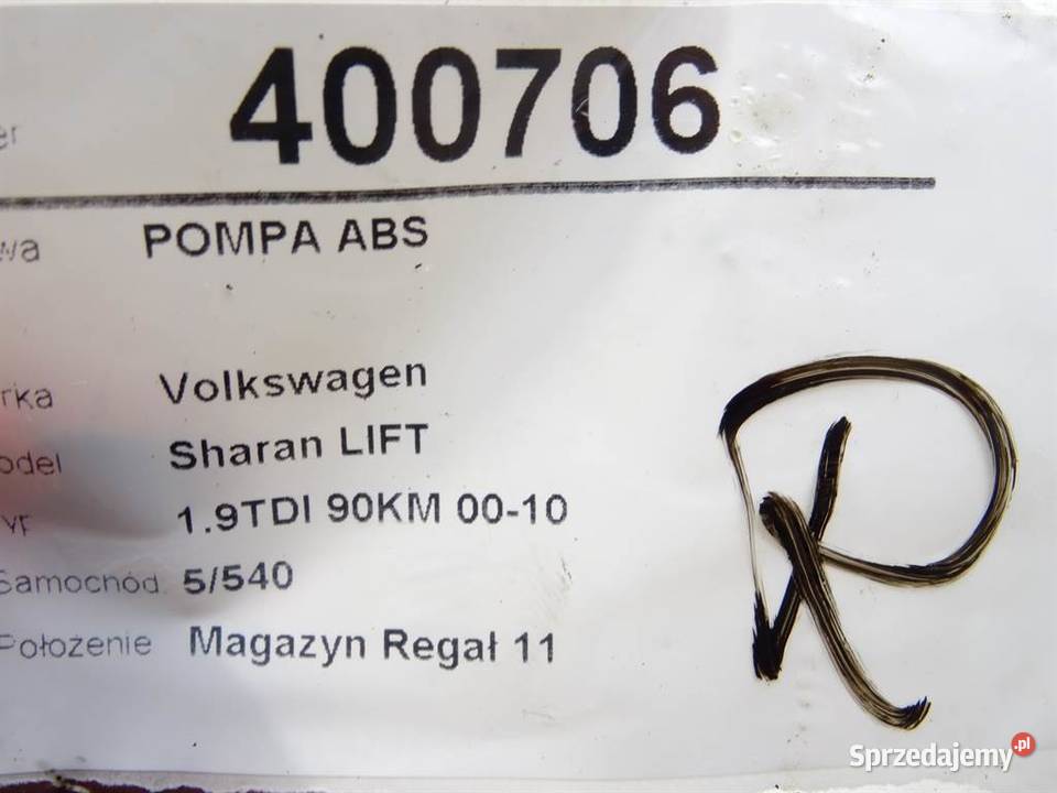 POMPA ABS VW SHARAN 7M3907379B 19 90 9510 osobowe