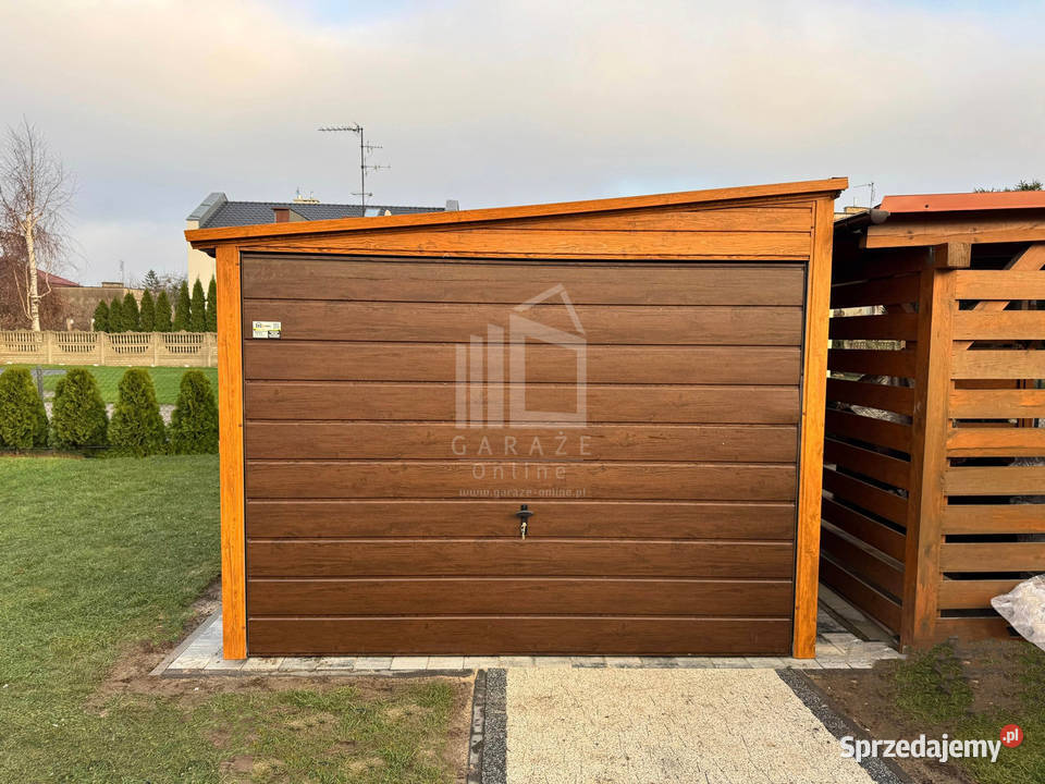 Garaż blaszany 3x45m Brama uchylna drewnopodobny Gdynia