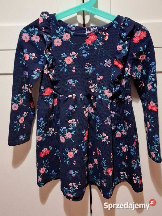 Sukienka w kwiatki z falbanką r 92 Wąbrzeźno