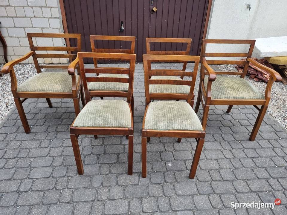 Zestaw krzeseł Artd Devo antyk vintage mazowieckie Sękocin Nowy