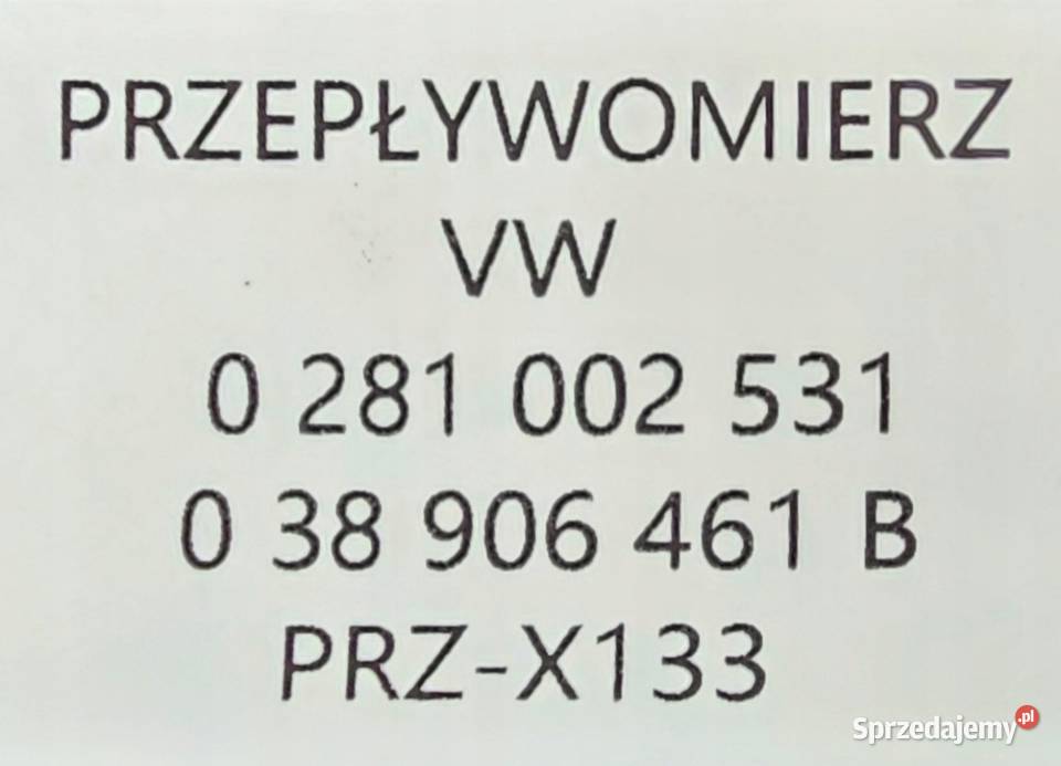 BOSCH 0 281 002 531 PRZEPŁYWOMIERZ POWIETRZA VW