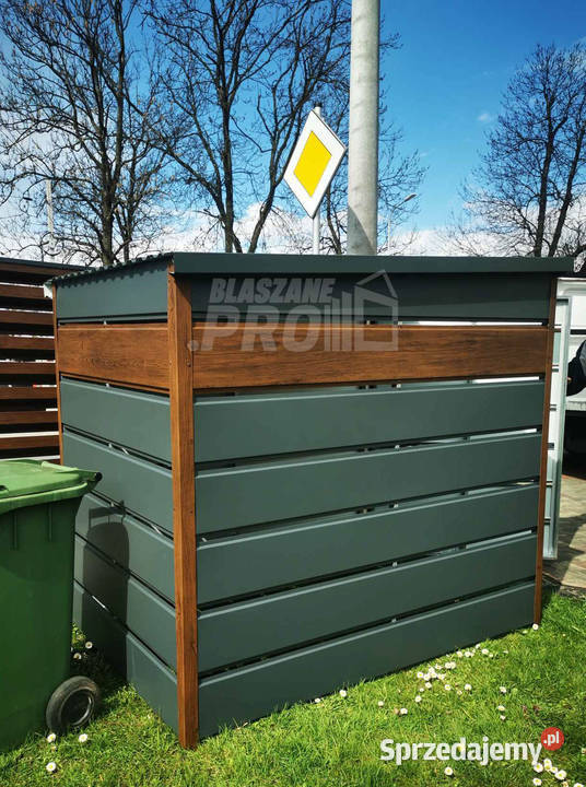 Wiata śmietnikowa spad tył 13x2m zielona drewno Altany i wiaty zachodniopomorskie Koszalin
