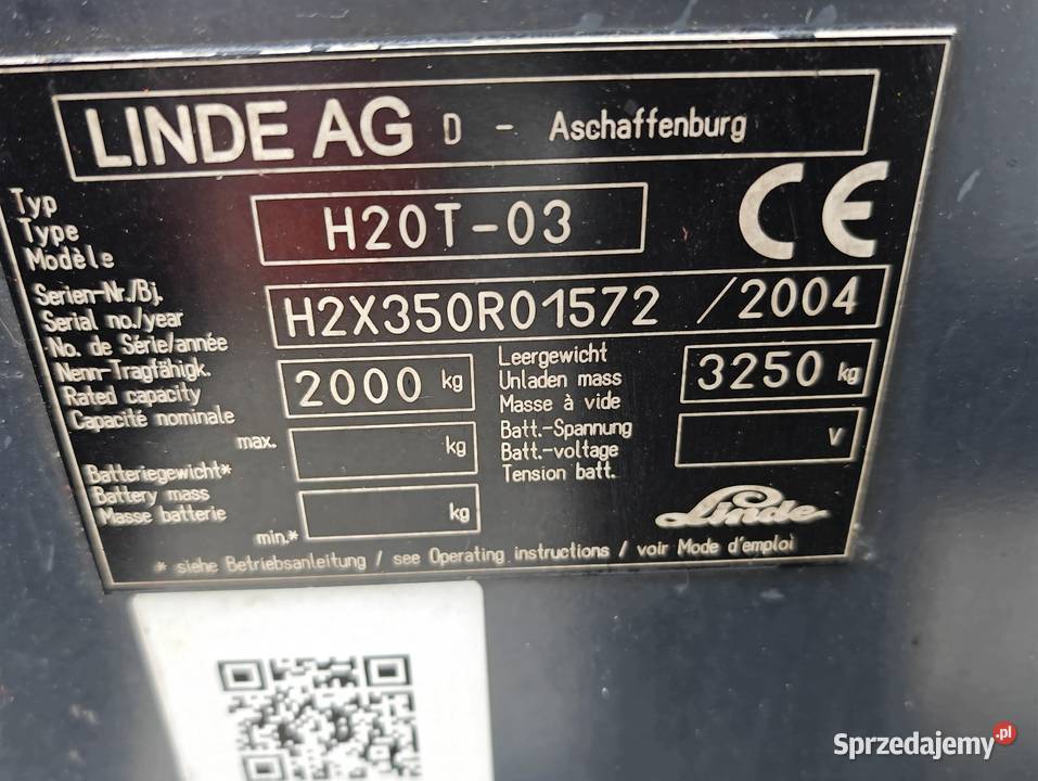 Wózek widłowy Linde H20T03 Lpg 2T Kabina Podnosi Sandomierz sprzedam