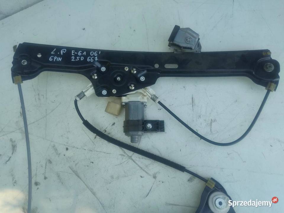 MECHANIZM PODNOŚNIK SZYBY LEWY PRZÓD BMW E61 25 Części samochodowe sprzedam