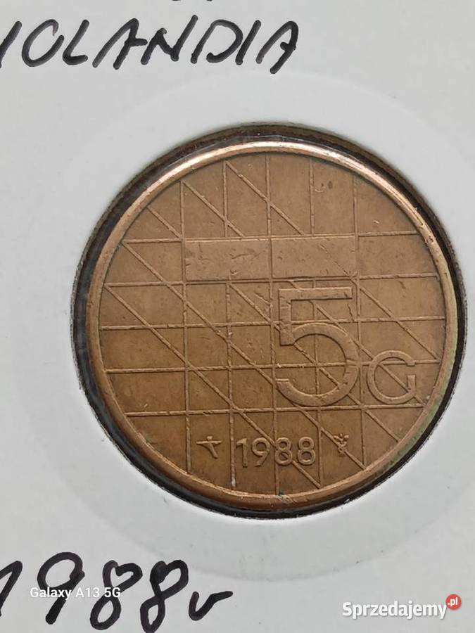 5 Guldenów Holandia 1988 r Numizmatyka Konin