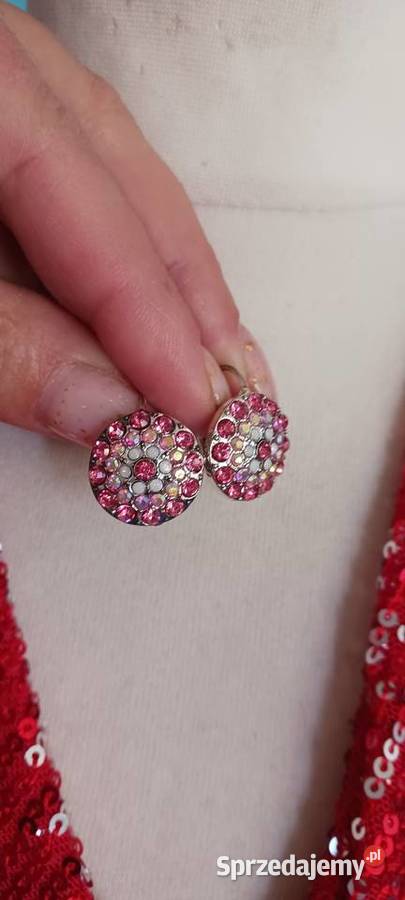 Kolczyki różowe Ostrowąs sprzedam