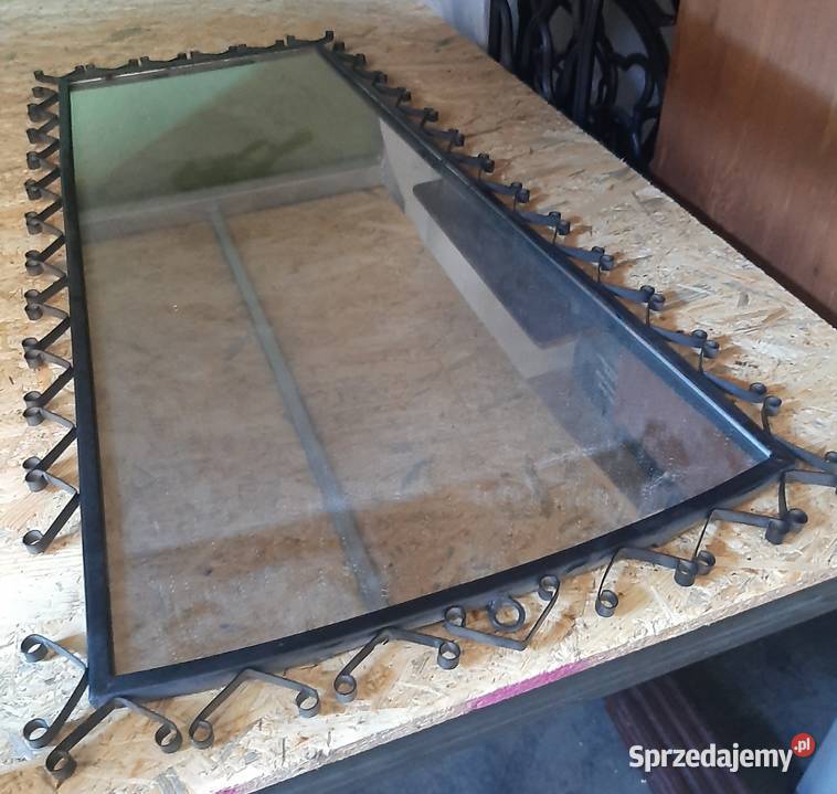 Lustro metalowa rama metaloplastyka prl Chorzów