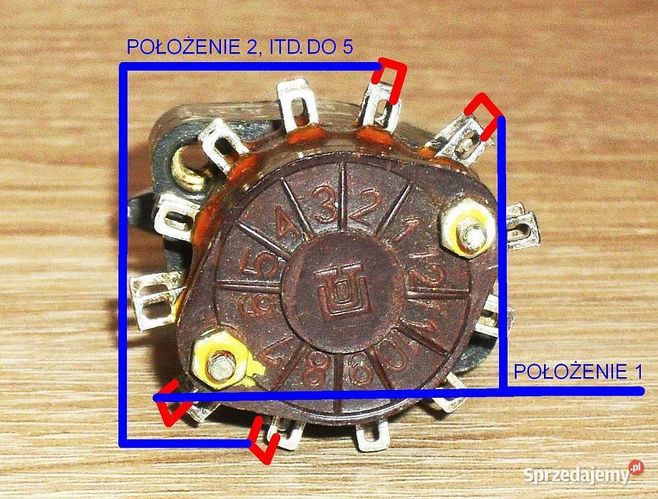 Przełącznik obrotowy 5 pozycyjny P2G3 5P2N Gliwice
