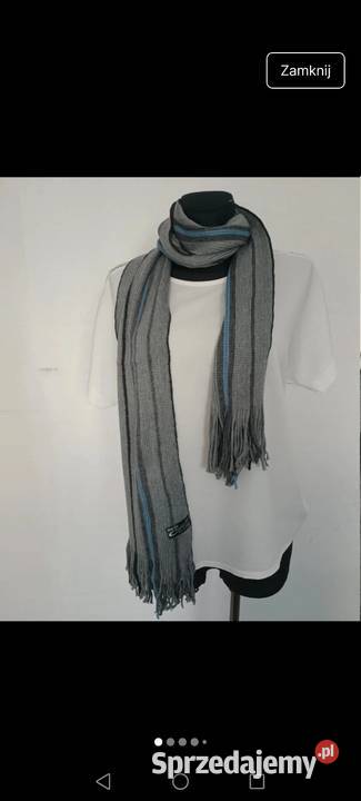 Szalik szal długi szary jesień zima retro 2YK Krosno