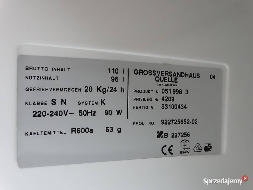Szufladowa zamrażarka Privileg 96L 4 szuflady wolnostojące Biłgoraj
