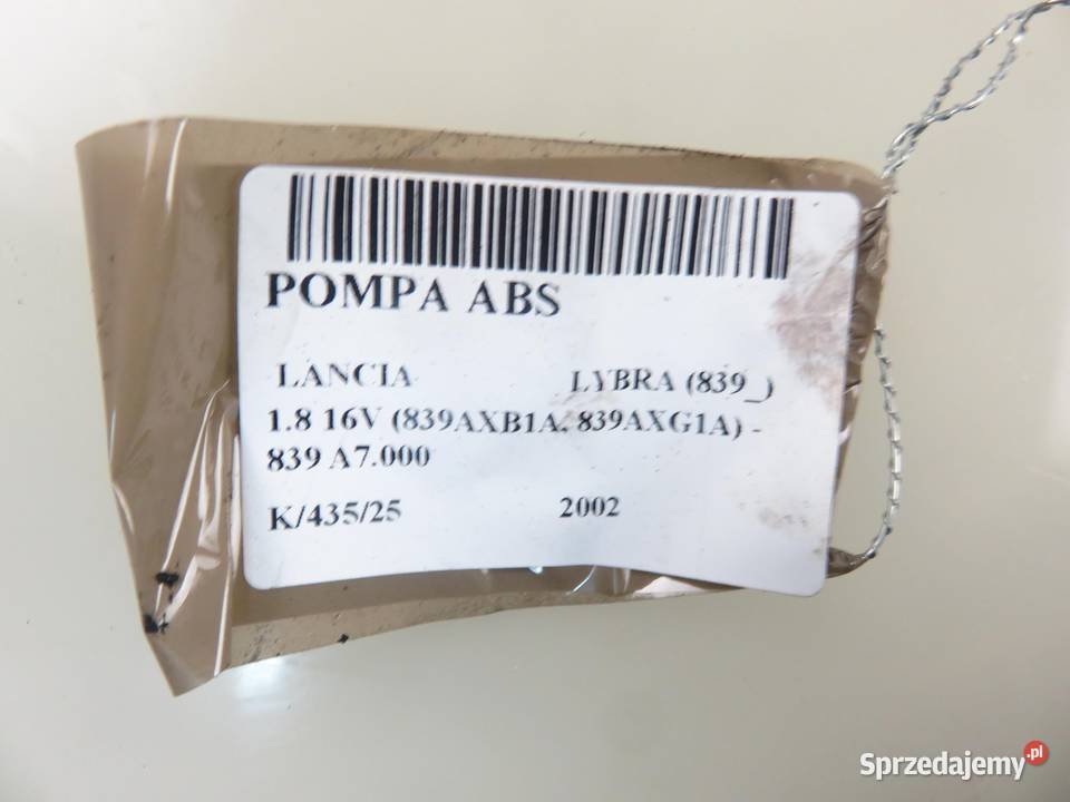 POMPA ABS LANCIA LYBRA 839 71712392 0265216534 Układ ABS i ESP sprzedam