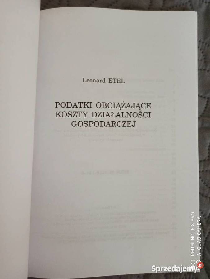 PODATKI OBCIĄŻAJĄCE KOSZTY DZIAŁANOŚCI Warszawa