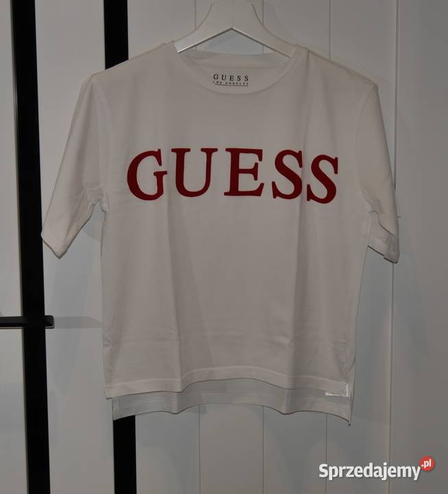 Guess śliczna bluzeczka luźna krótsza 34 XS czerwony Bluzki i koszule sprzedam