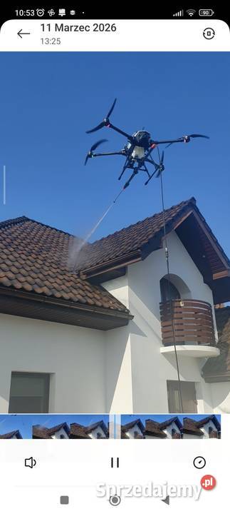 Mycie dronem dachów i elewacji Mycie elewacji i prace wysokościowe Biłgoraj