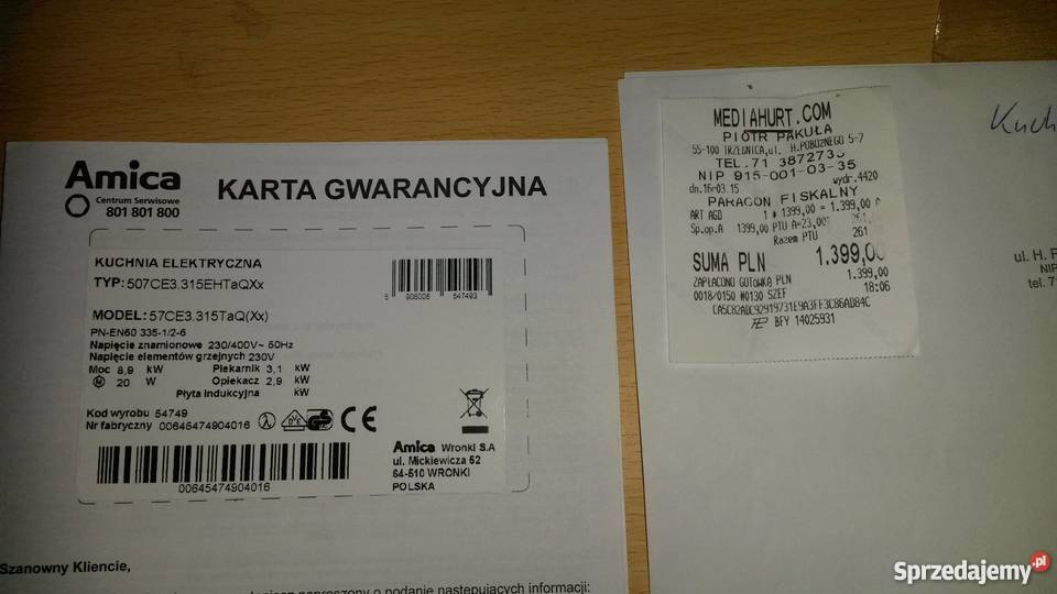 Kuchenka z płytą ceramiczną Amica Wrocław