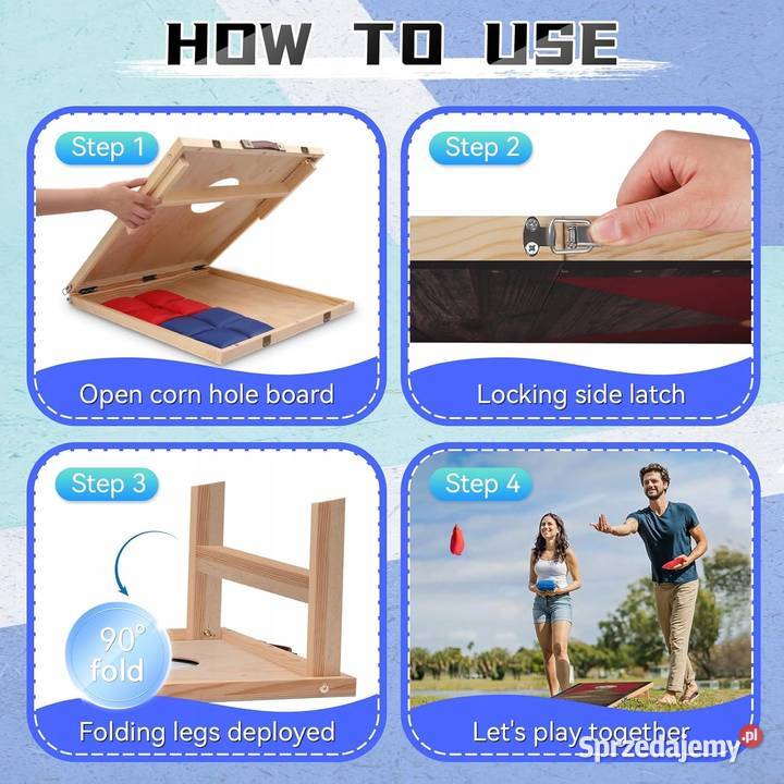 NZQXJXZ Cornhole Zestaw 90x60 Drewniane Plansze Myszyniec