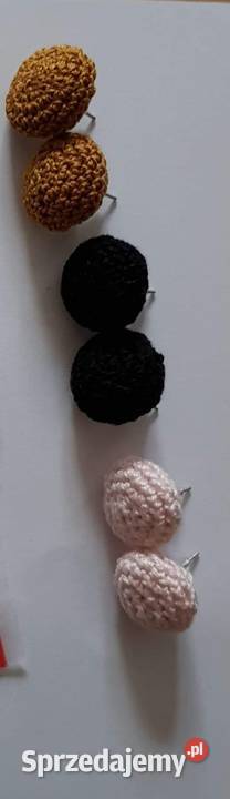 Kolczyki na szydełku kule hand made Dla kobiet Kamyk