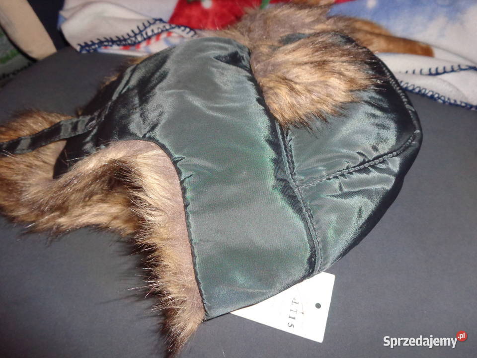 Czapka uszatka nowa rozmiar 58 na misiu Nakrycia głowy Poznań