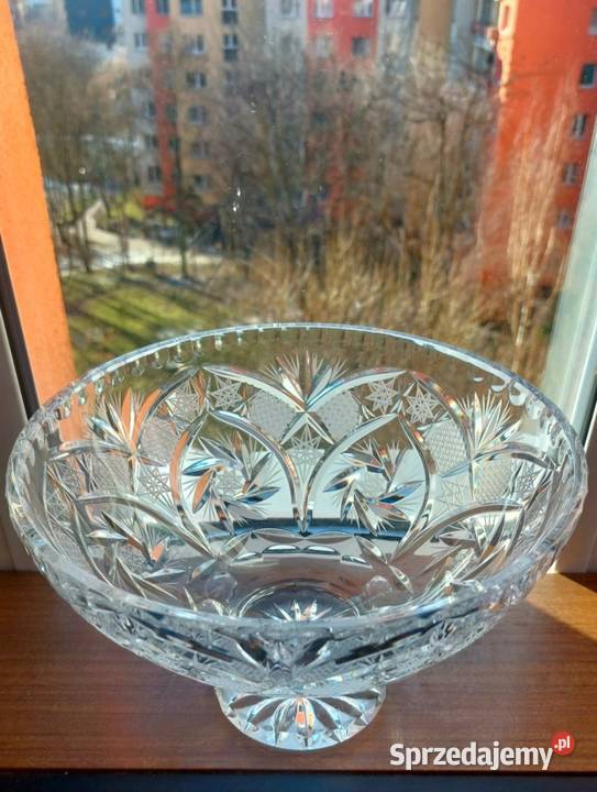 Piękna duża patera kryształowa PRL Wrocław sprzedam