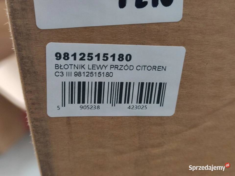 BŁOTNIK LEWY PRZÓD CITROEN C3 III SX 2016