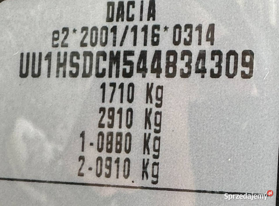 Dacia Duster 16 Benzyna Zarejestrowany wspomaganie kierownicy warmińsko-mazurskie sprzedam