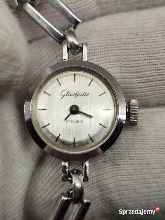 Damski mały zegarek biżuteryjny Glashutte Chorzów