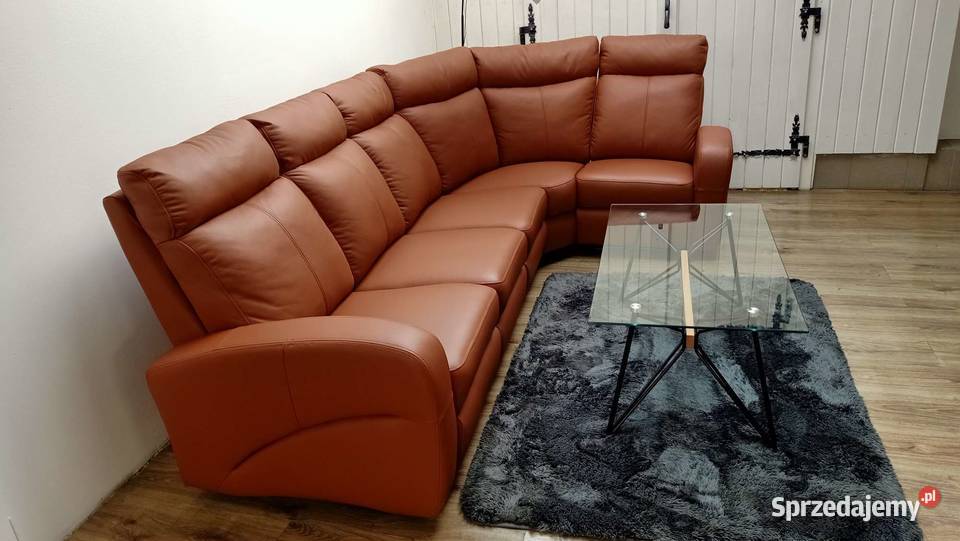 Narożnik 296x184 SKÓRA NATURALNA 100 gruba Żory sprzedam