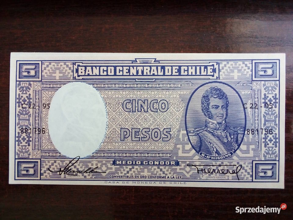 Banknot 5 pesos Chile Płońsk
