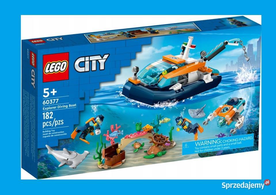 LEGO CITY 60377 ŁÓDŹ DO NURKOWANIA BADACZA