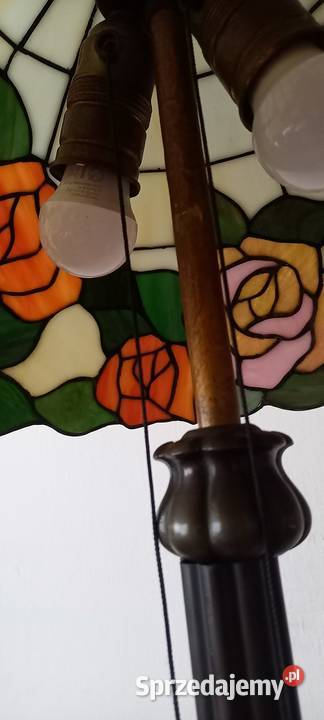 Stara mosiężna lampa podłogowa klosz witraż w sprzedam