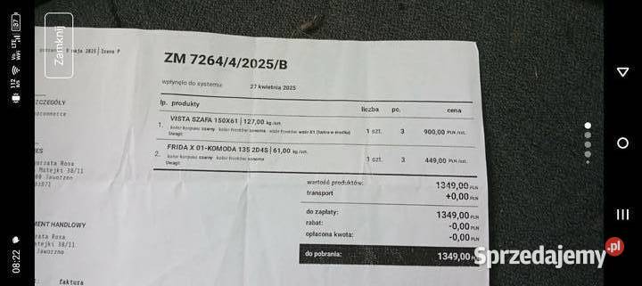 Szafa z lustrem Jaworzno