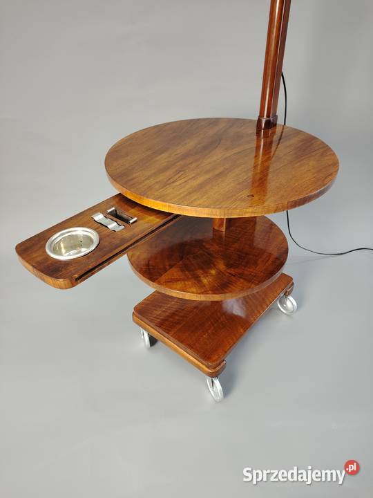 Lampa stojąca art deco renowacji orzech lata 30 kujawsko-pomorskie Zielonka