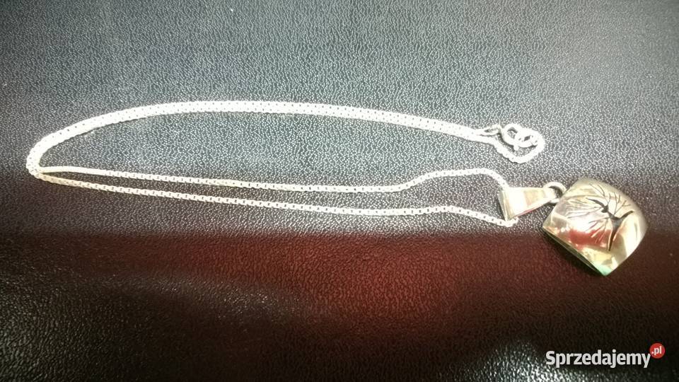 srebrny łańcuszek z wisiorkiem 0116 Naszyjniki Warszawa