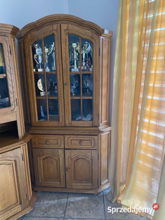 Duża witryna narożna dębowa dąb rustykalny z Sypniewo