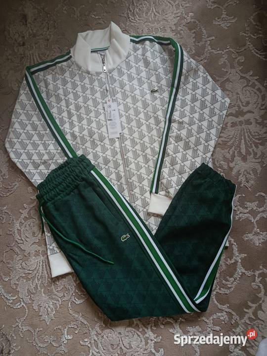 Komplet dresowy Lacoste Monogram białozielony zielony Białystok