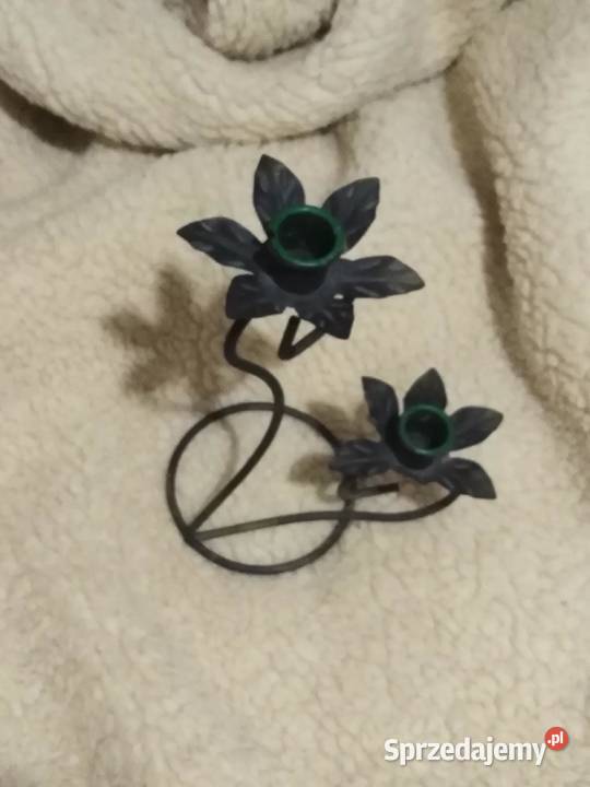 Świecznik metalowy na dwie świeczki Wyposażenie wnętrz Ostrołęka