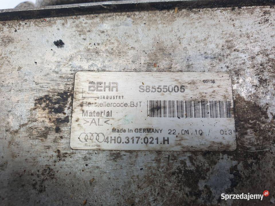 CHŁODNICZKA OLEJU AUDI A8 D4 4H0317021H Pozostałe kujawsko-pomorskie Lipno