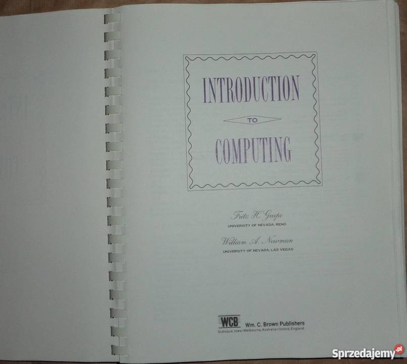 introduction to computing computer book Rok wydania 1993 Książki i Podręczniki Rzeszów