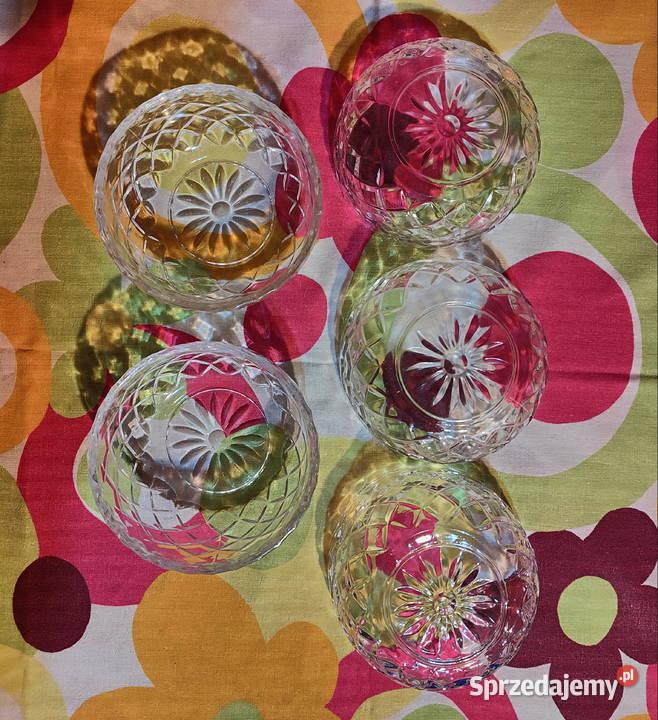 VINTAGE Miseczki grube szlifowane szkło Antyki Lublin