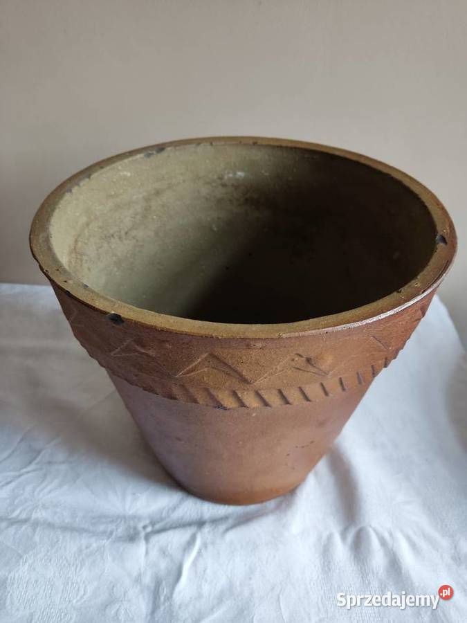 Donica doniczka duża ceramiczna gliniana fi 25 Doniczki i osłonki opolskie Głuchołazy sprzedam