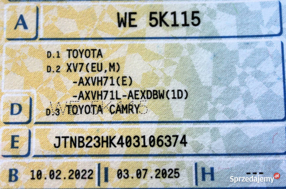 Toyota Camry Salon 25Hybrid CVT Comfort 218 FV23 mazowieckie Sokołów