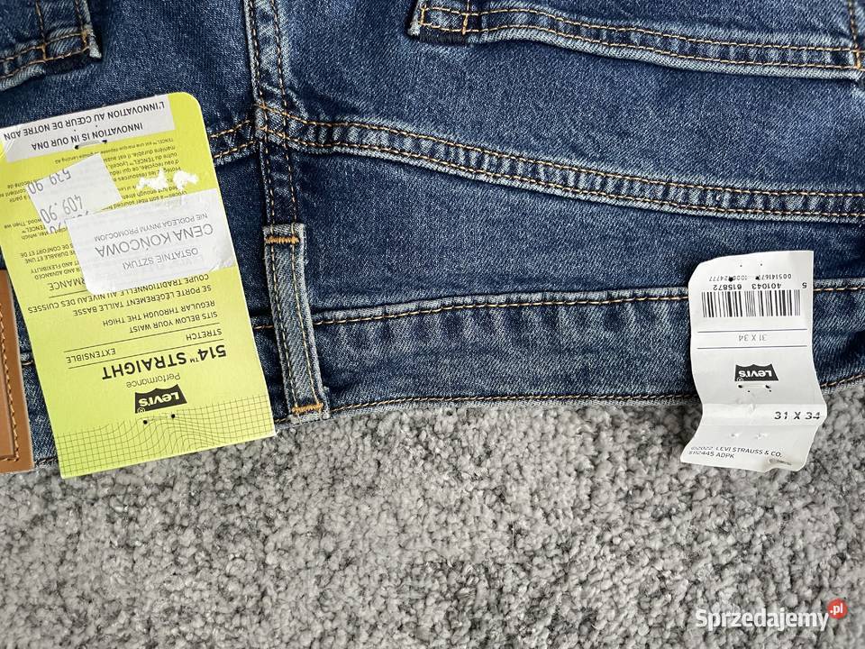 Spodnie Levis 514 streight rozmiar 31x32 nowe lubelskie Terespol sprzedam