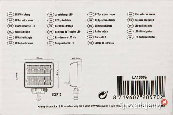 Lampa robocza LED kwadratowa 24W 2272 lm 936V Kamionna sprzedam