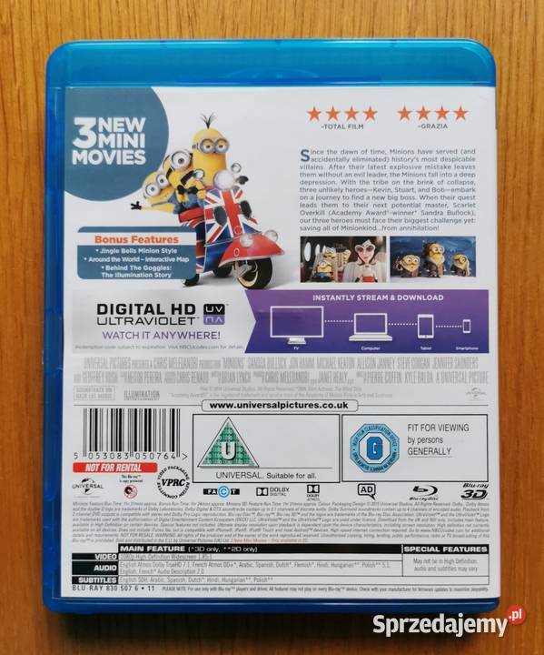 Minions 3D Minionki 3D 2x Bluray En 2015 pełne