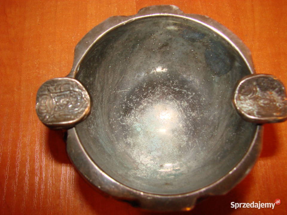 ciężka cynowa popielniczka pomorskie Pruszcz Gdański