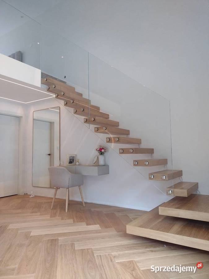 Schody półkowe wspornikowe schody drewniane łódzkie