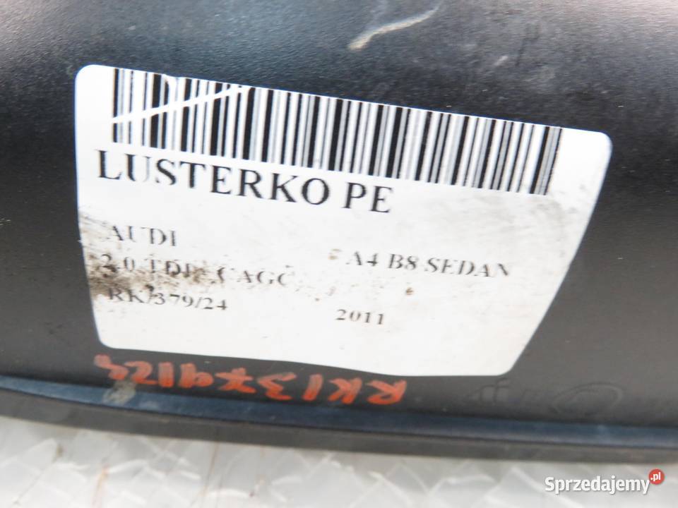 LUSTERKO PRAWE AUDI A4 B8 6 PIN LY9B EUROPA osobowe Lusterka zewnętrzne małopolskie